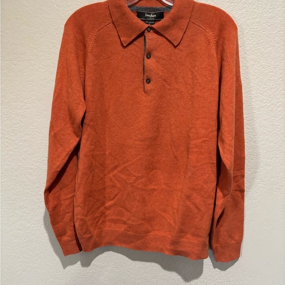 Neiman Marcus Men’s Orange Pullover Sweater Cashmere Size Small - Picture 1 of 6